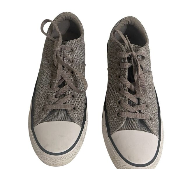 Converse Sneaker Womens 9 All Star Low Top Gray Material Punk Retro 90's Grunge - Picture 2 of 14
